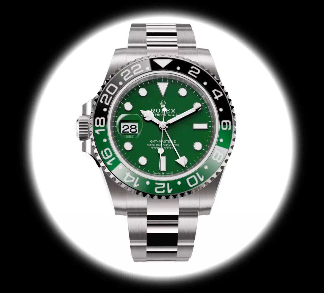 GMT-Master 126729VTNR Absinthe super clone 40mm — dial close-up