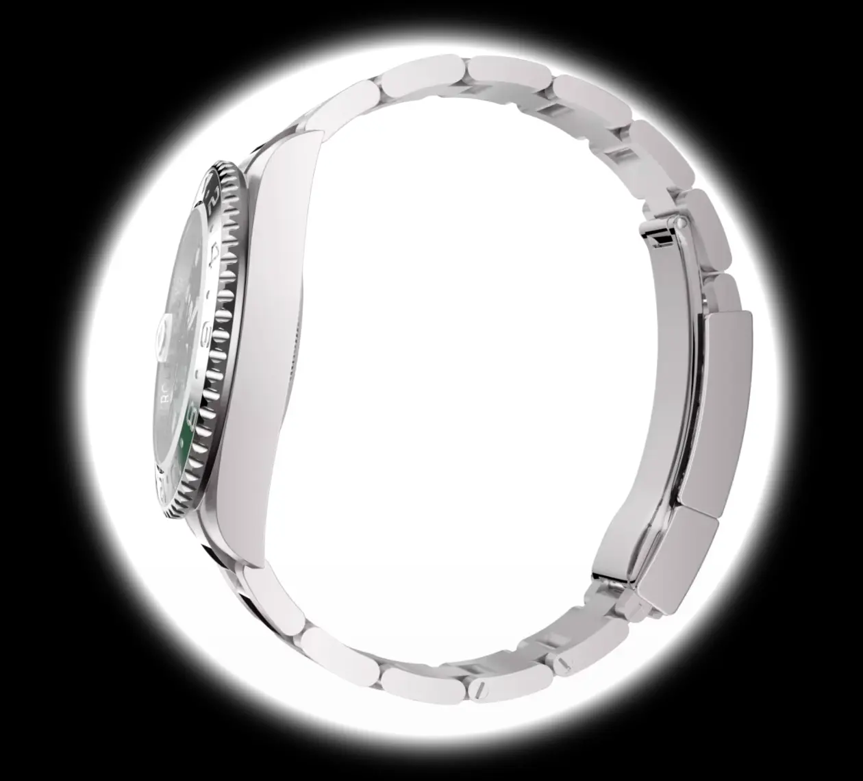 GMT-Master 126729VTNR Swiss clone green ceramic dial — caseback detail