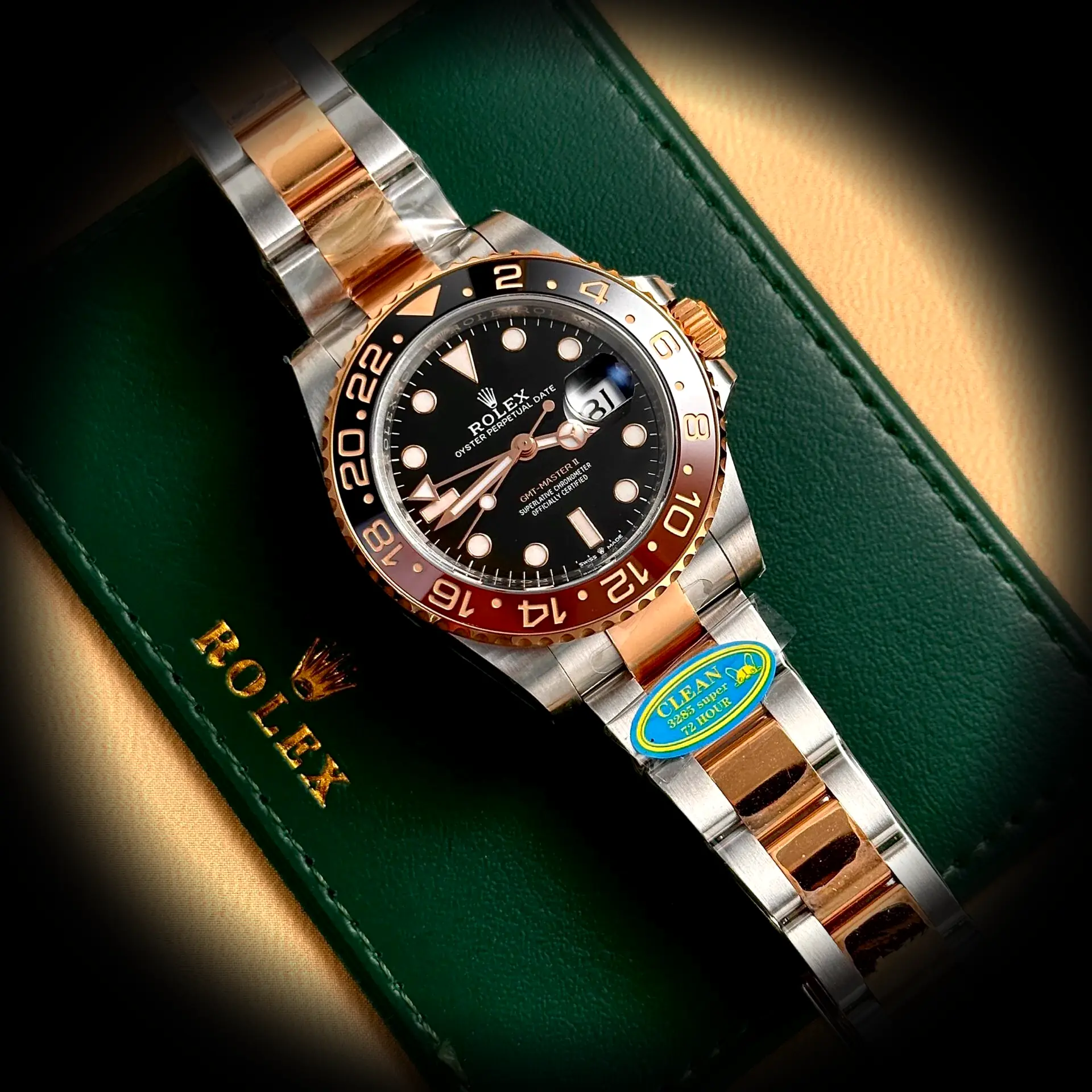 Rolex GMT-Master 126711CHNR Root Beer 1:1 super clone 40mm — dial close-up