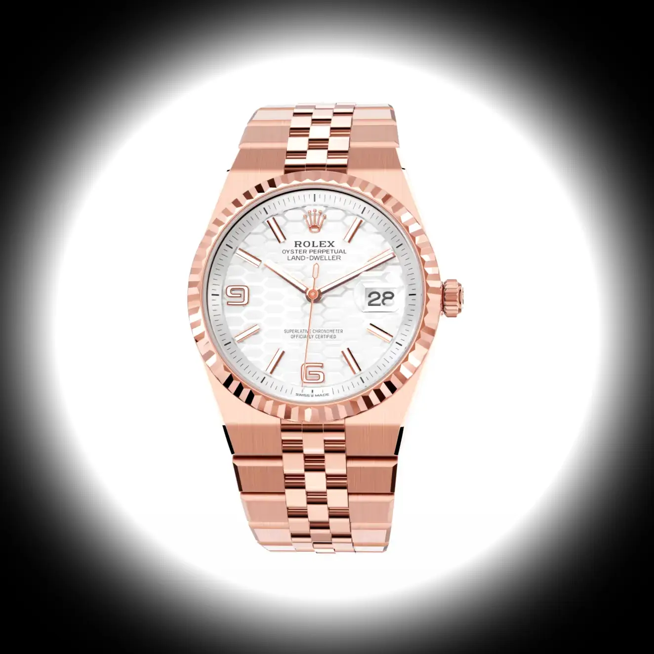 Land-Dweller 127235 Swiss replica 36mm — dial close-up