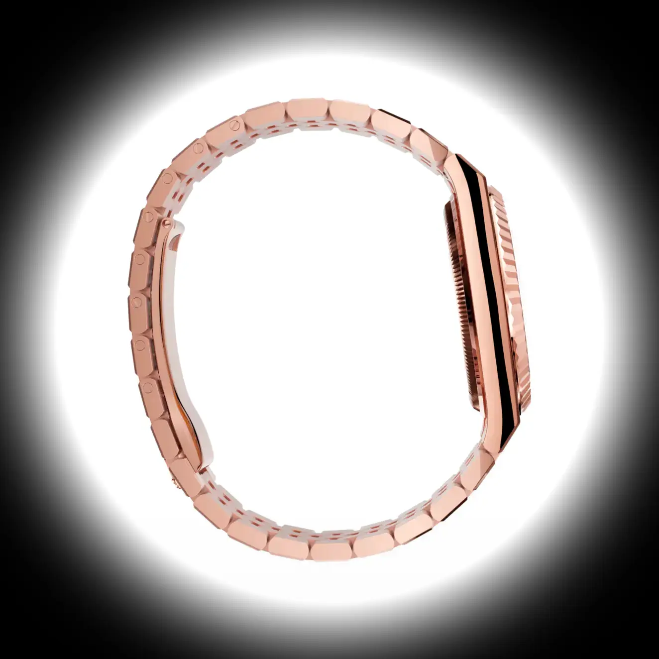 Rolex Land-Dweller 127235 Swiss replica intense white dial — bezel macro