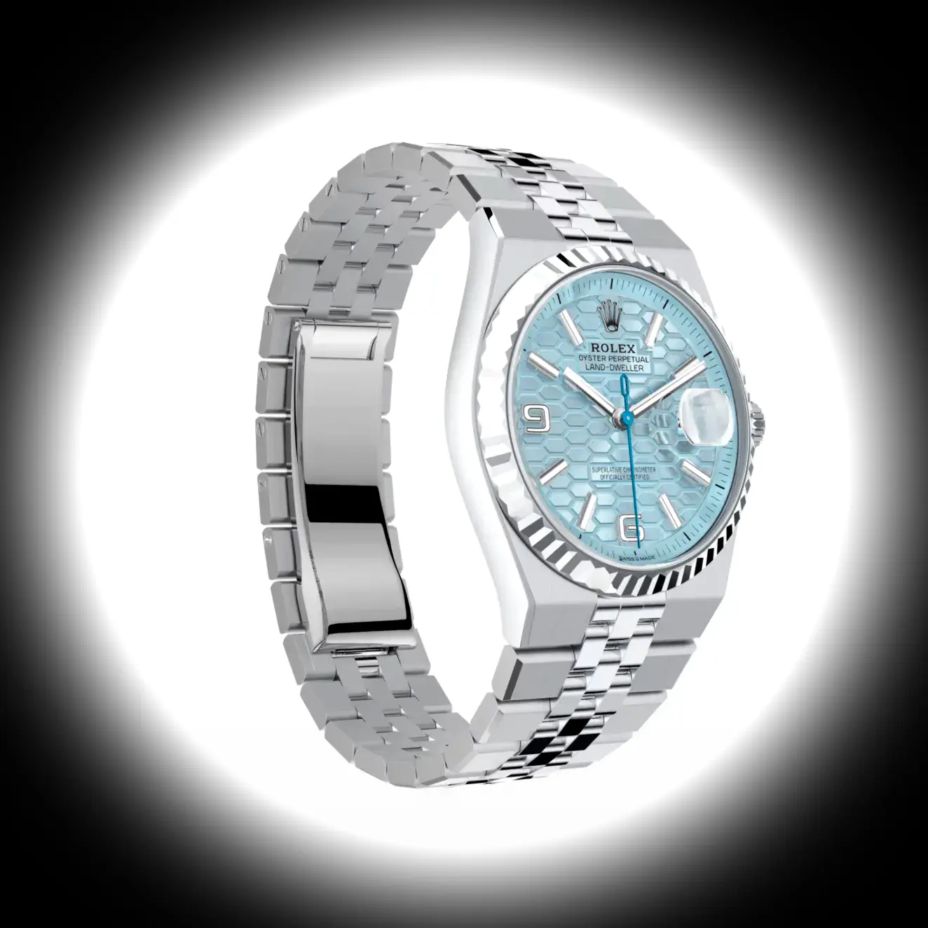 Rolex Land-Dweller 127236 superclone 36mm — crown and case detail