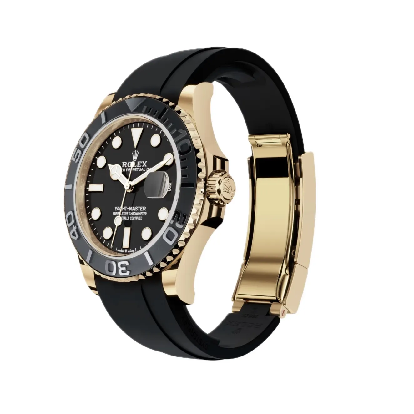 Yacht-Master 226658, yellow gold plated case, bidirectional rotatable bezel