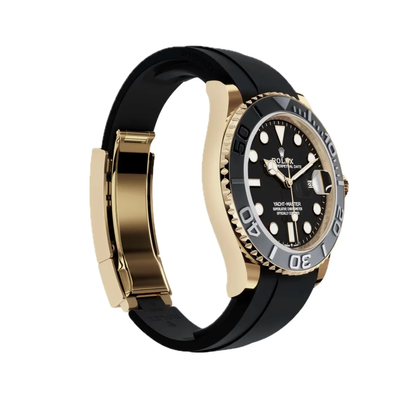 Yacht-Master 226658, yellow gold plated case, oysterflex bracelet