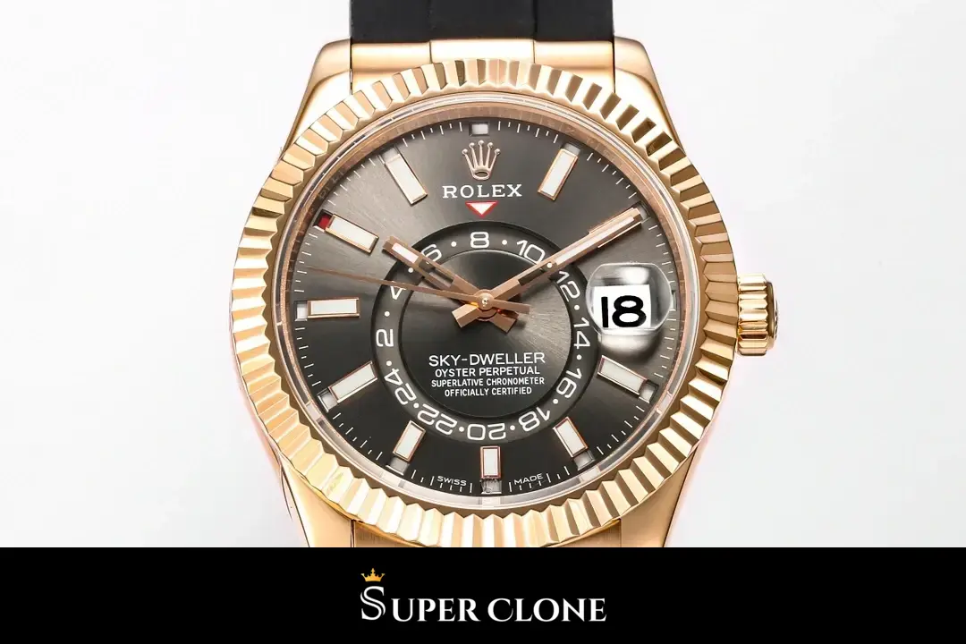 Rolex Sky-Dweller 326235 super clone black dial — caseback detail