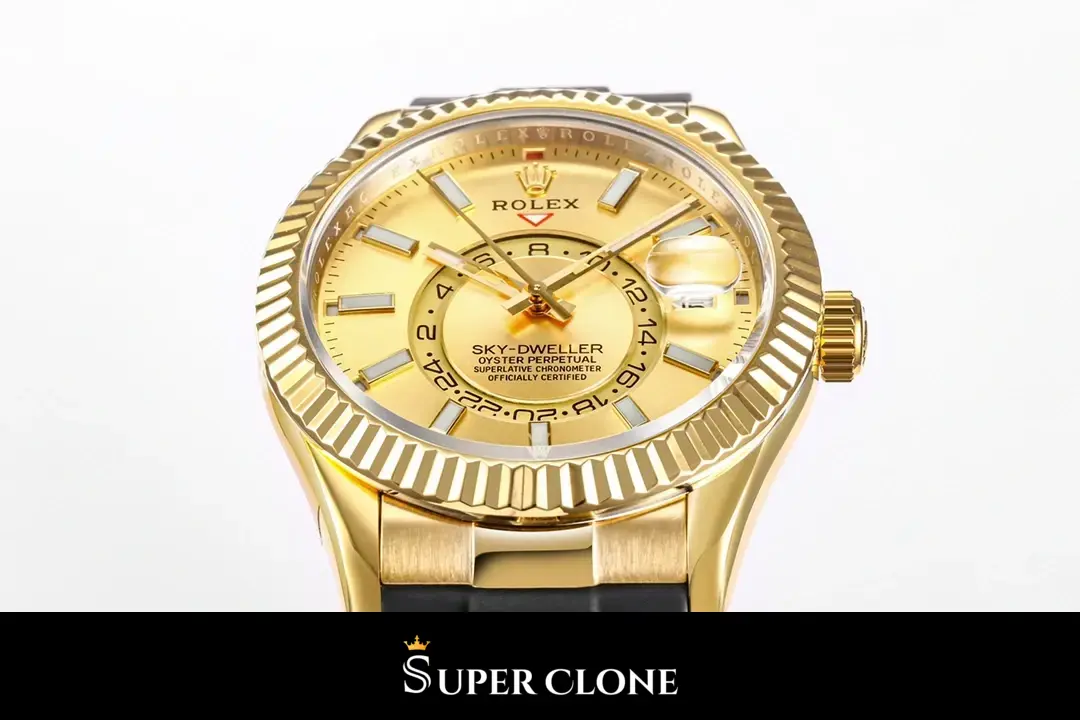 Rolex Sky-Dweller 326238 swiss clone 42mm — dial close-up