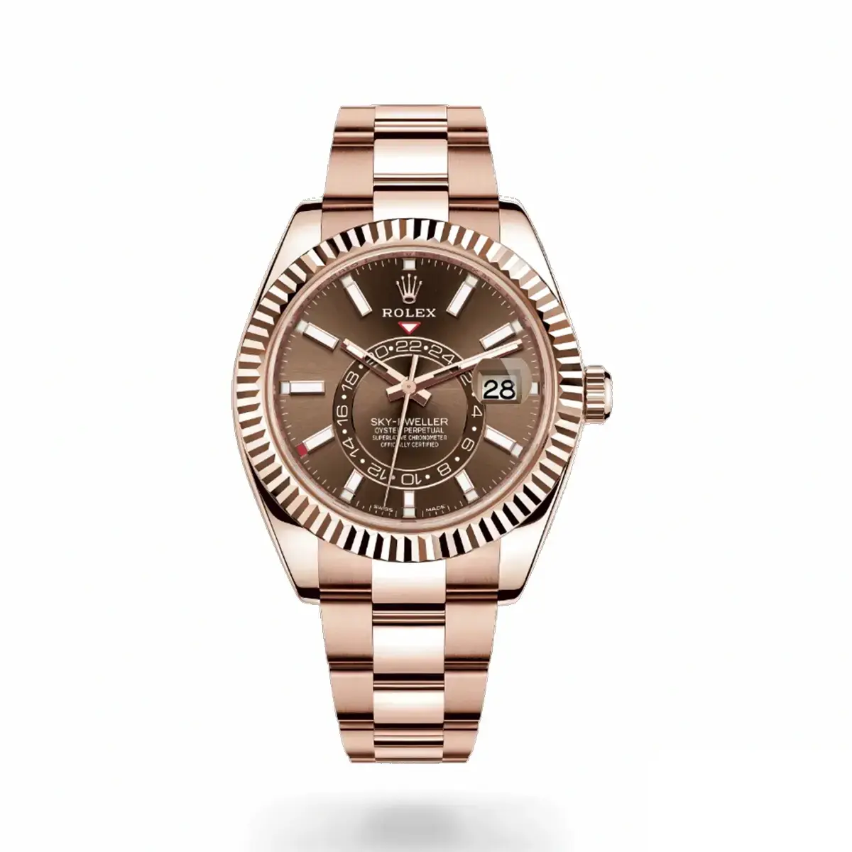 Sky-Dweller 326935 superclone chocolate dial — front view