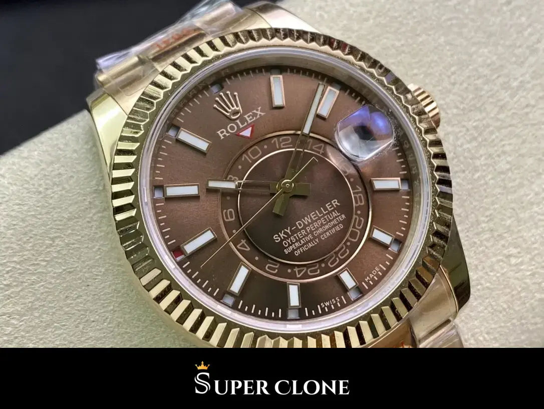 Rolex Sky-Dweller 326935 swiss clone 42mm — dial close-up