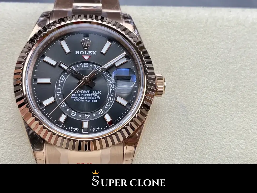 Rolex Sky-Dweller 326935 swiss super clone mint dial — angled view