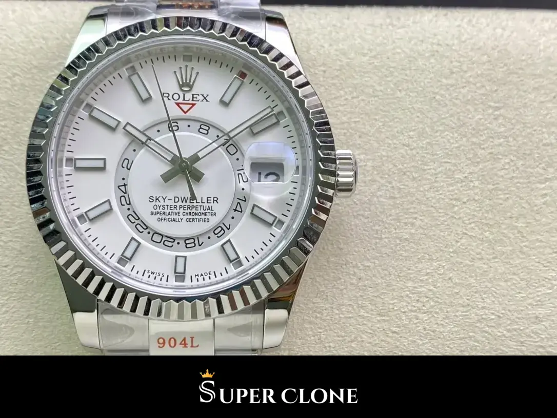 Sky-Dweller 326938 super clone brown dial — angled view