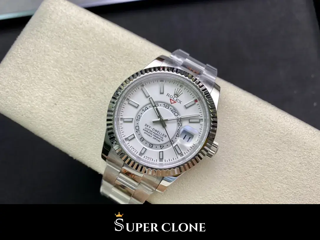 Sky-Dweller 326938 superclone champagne dial — caseback detail