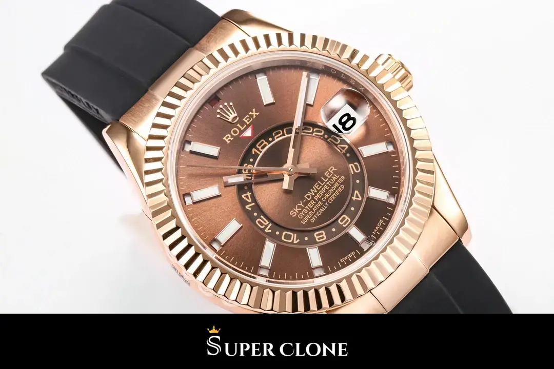 Sky-Dweller 336235 swiss clone slate dial — caseback detail