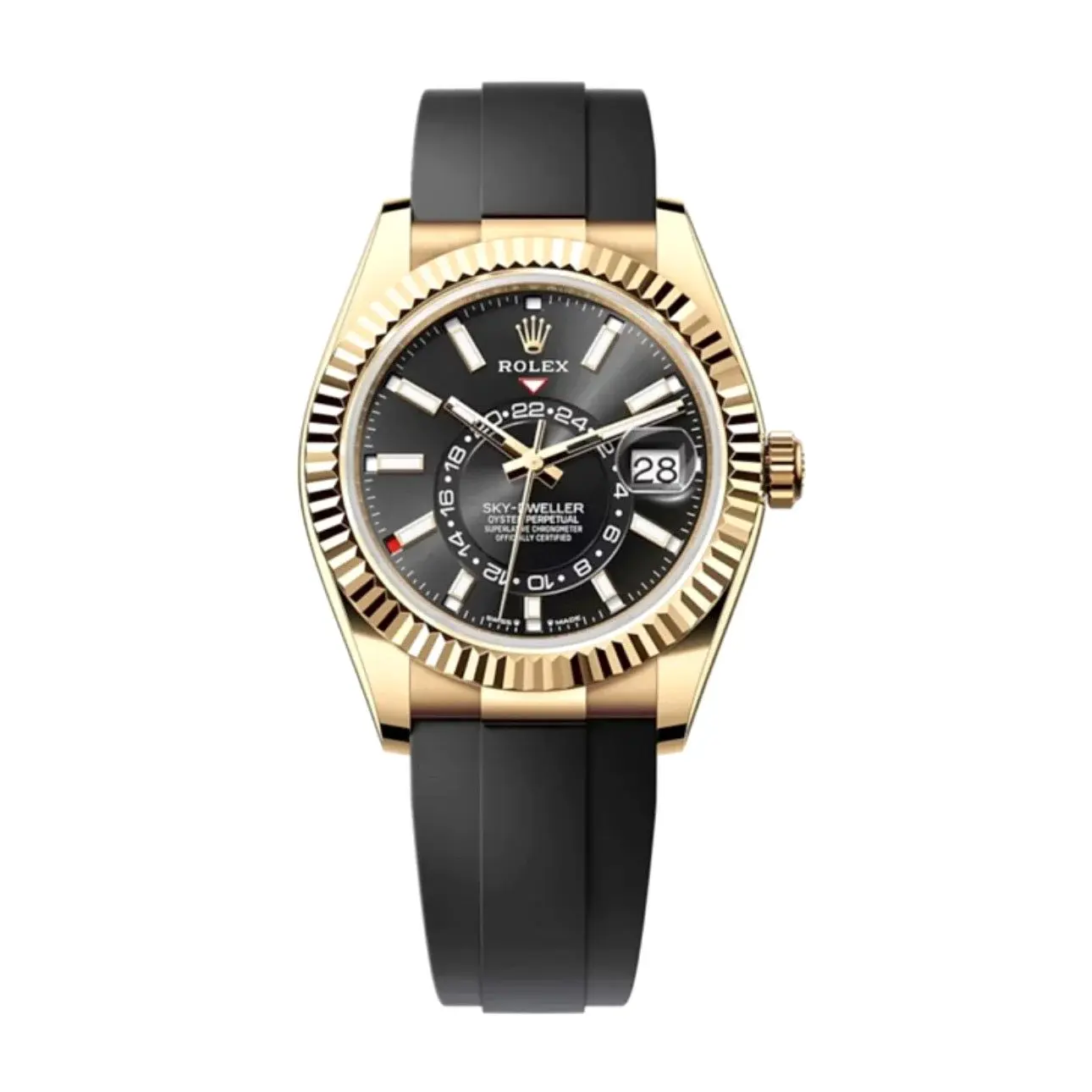 Rolex Sky-Dweller 336238 swiss super clone bright black dial — front view