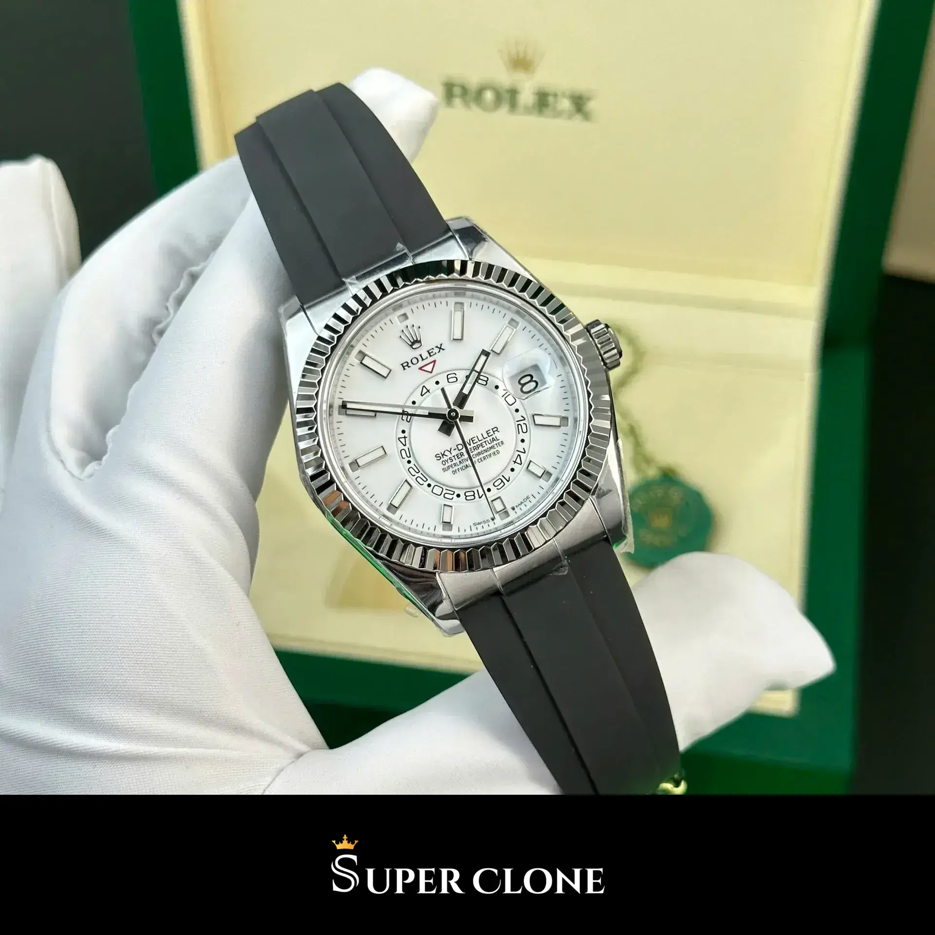 Rolex Sky-Dweller 336239 eta clone 42mm — dial close-up