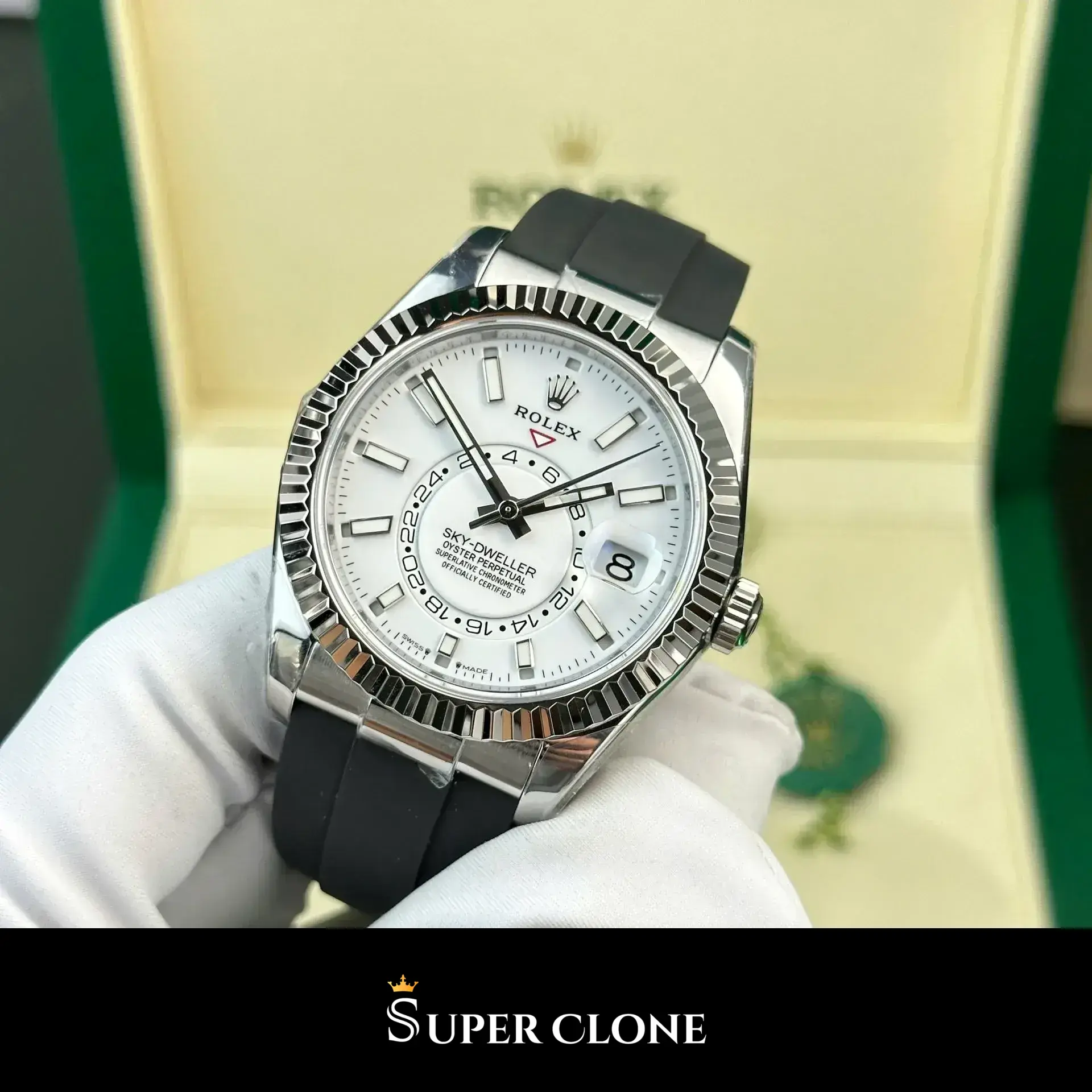 Rolex Sky-Dweller 336239 super clone intense white dial — caseback detail
