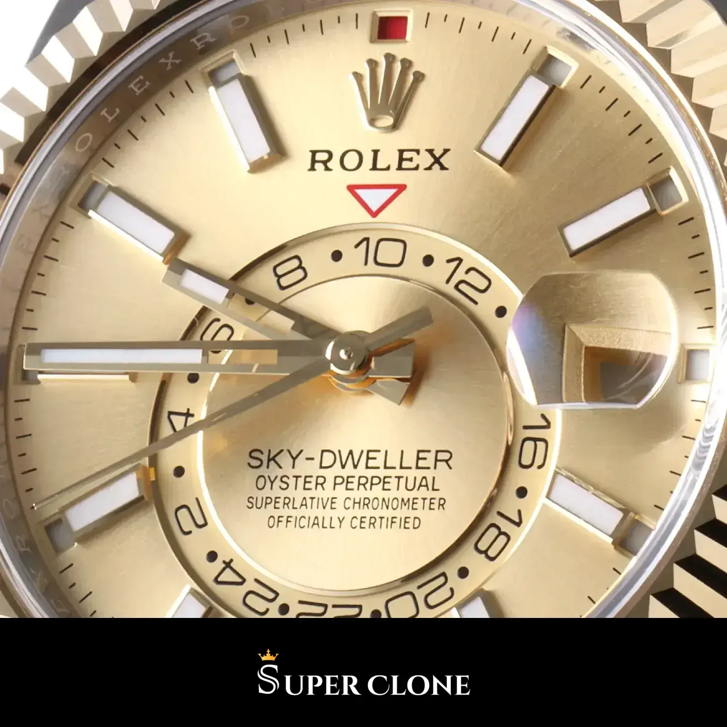 Sky-Dweller 336933 swiss clone champagne dial — caseback detail