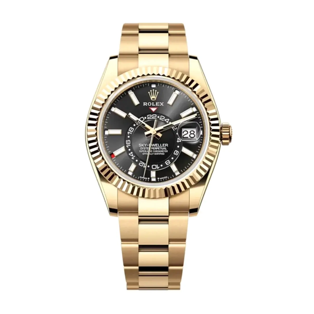 Sky-Dweller 336938 superclone bright black dial — front view