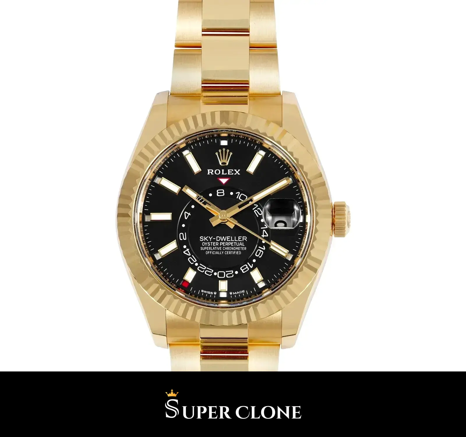 Rolex Sky-Dweller 336938 swiss super clone bright black dial — caseback detail