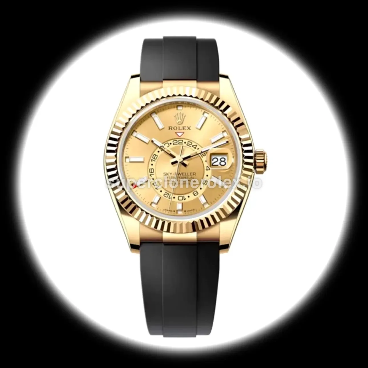 Rolex Sky-Dweller 42mm Champagne Dial Yellow Gold Ref. 336238 replica watch