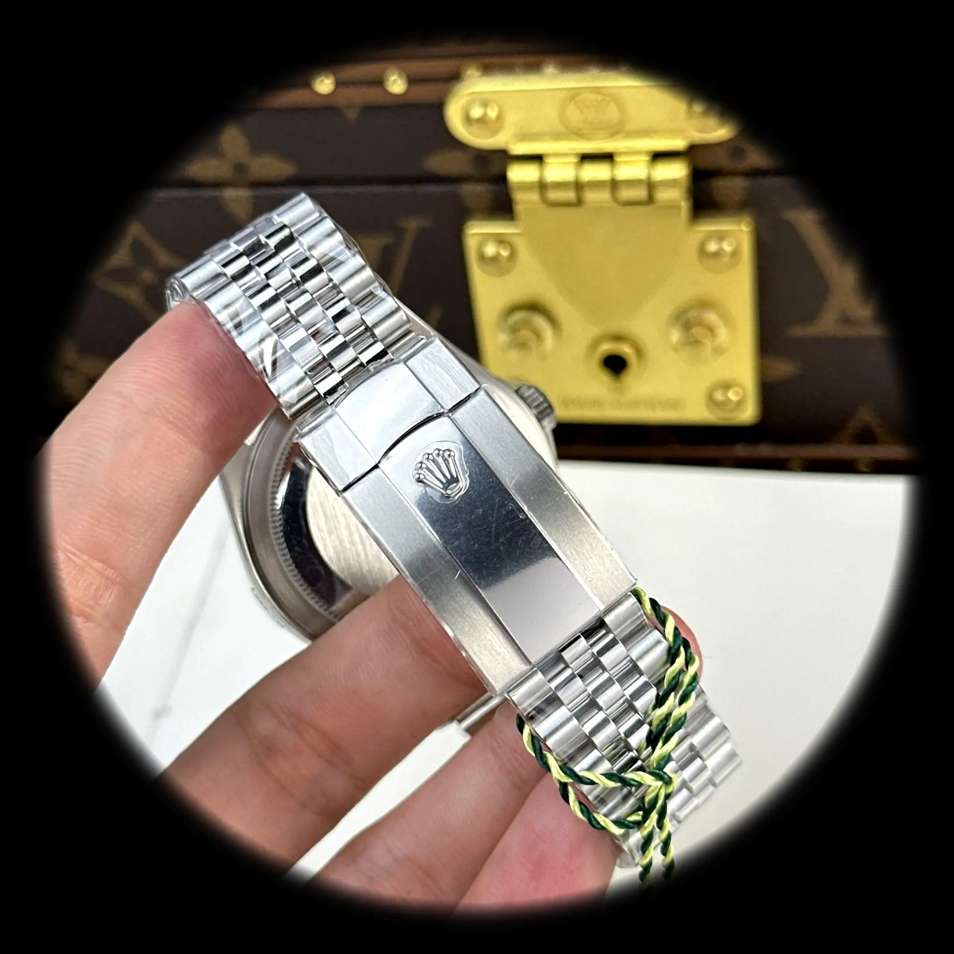 Rolex Sky-Dweller 336934 super clone mint green dial — angled view