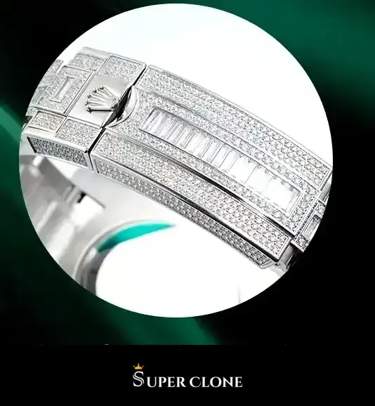 Round vignette crop of the same clasp closed, safety catch flush with the cover