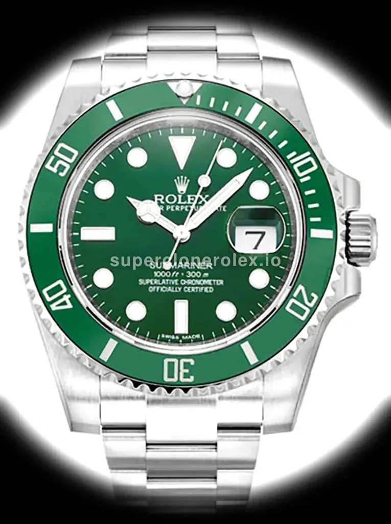 Submariner 116610LV Hulk superclone green dial — front view