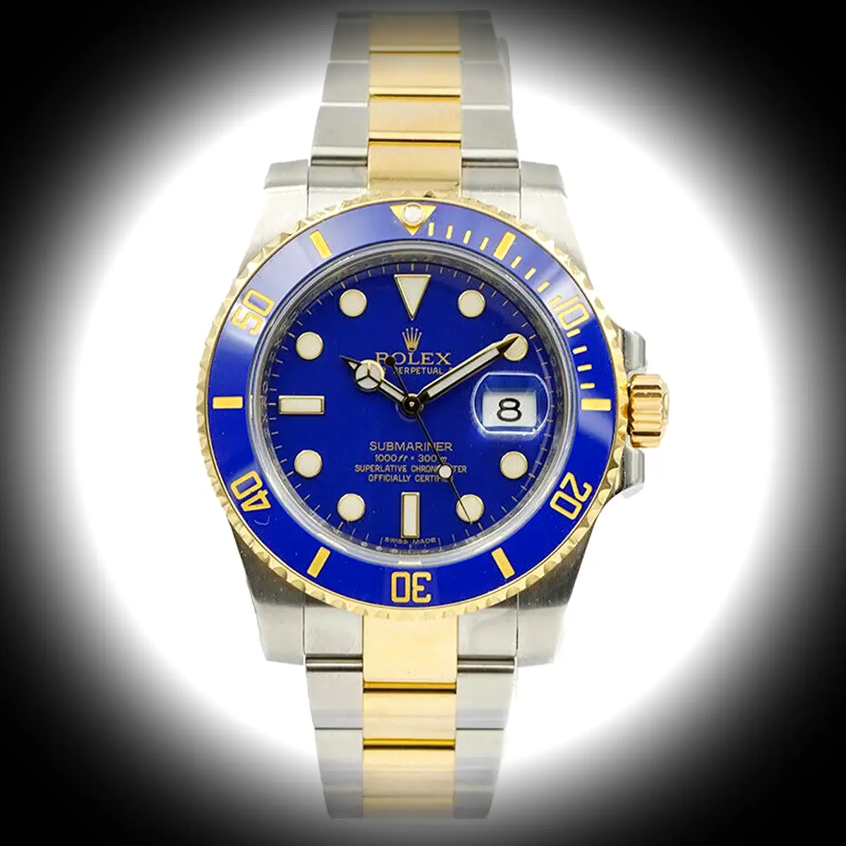 Rolex Submariner 116613LB Bluesy 1:1 super clone 40mm — dial close-up