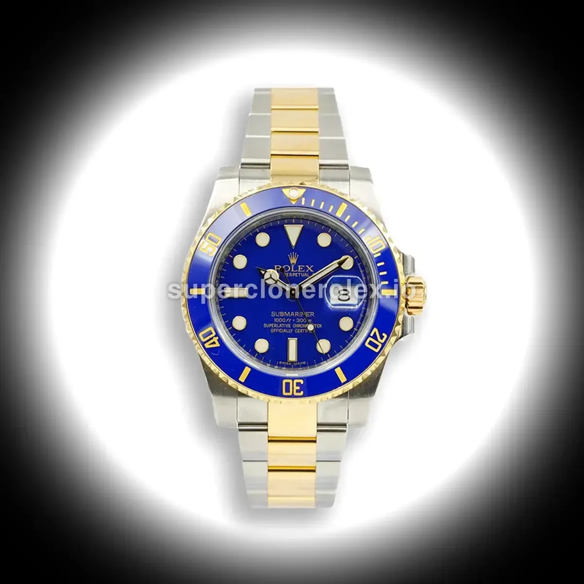 Submariner 116613LB Bluesy Swiss clone blue dial — front view