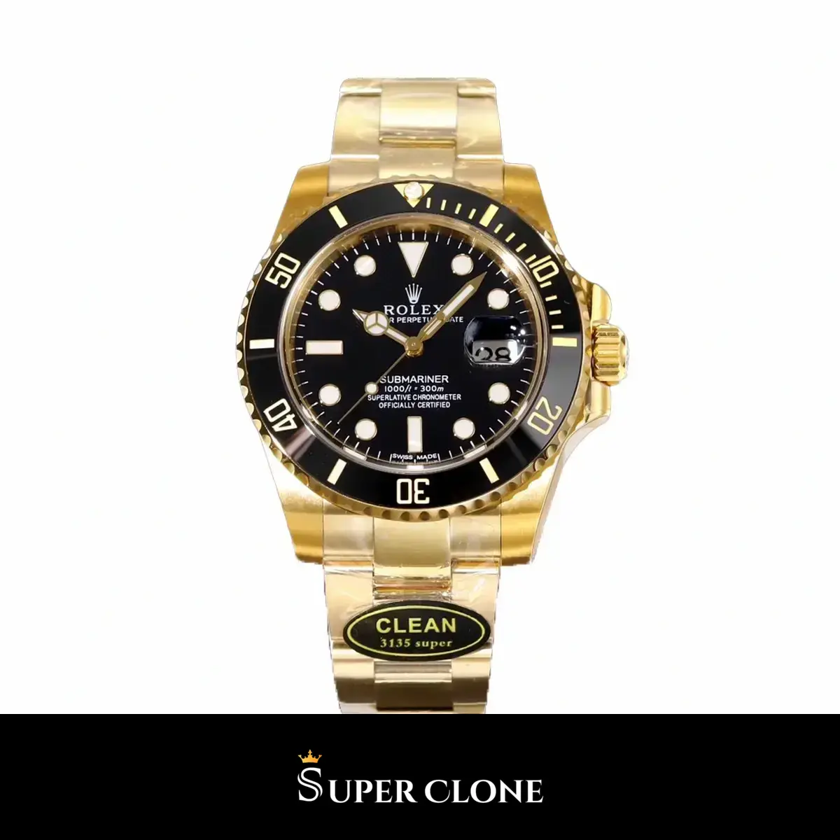 Submariner 116618LN super clone black dial, front view