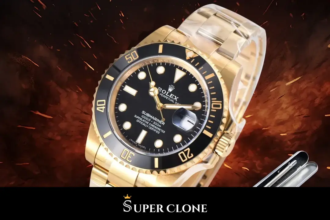 Three-quarter tilt showing the bezel numerals and the flank of the case
