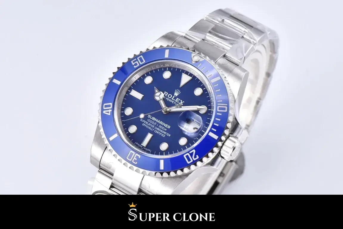 Rolex Submariner 116619LB Smurf super clone blue dial, front view