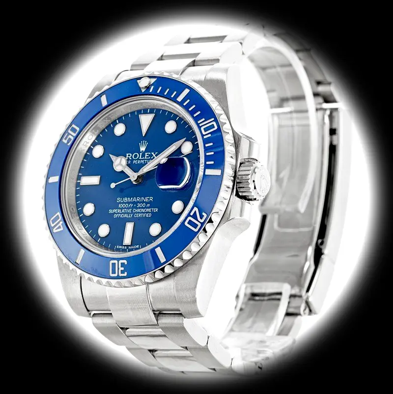 Submariner 116619LB Smurf superclone 40mm — dial close-up