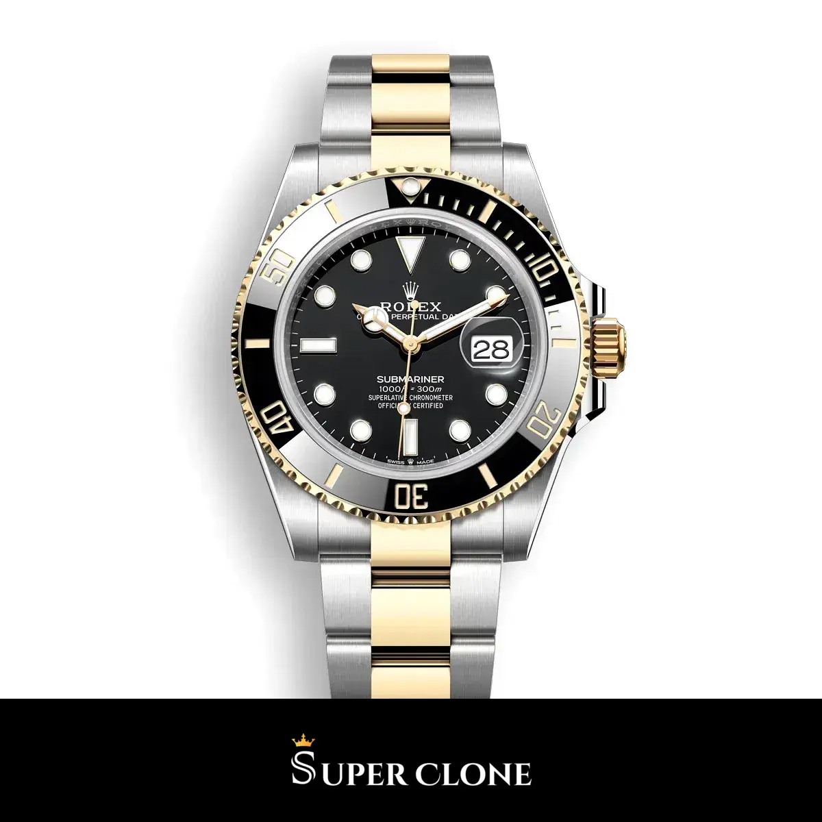 Submariner 126613LN super clone black dial, front view