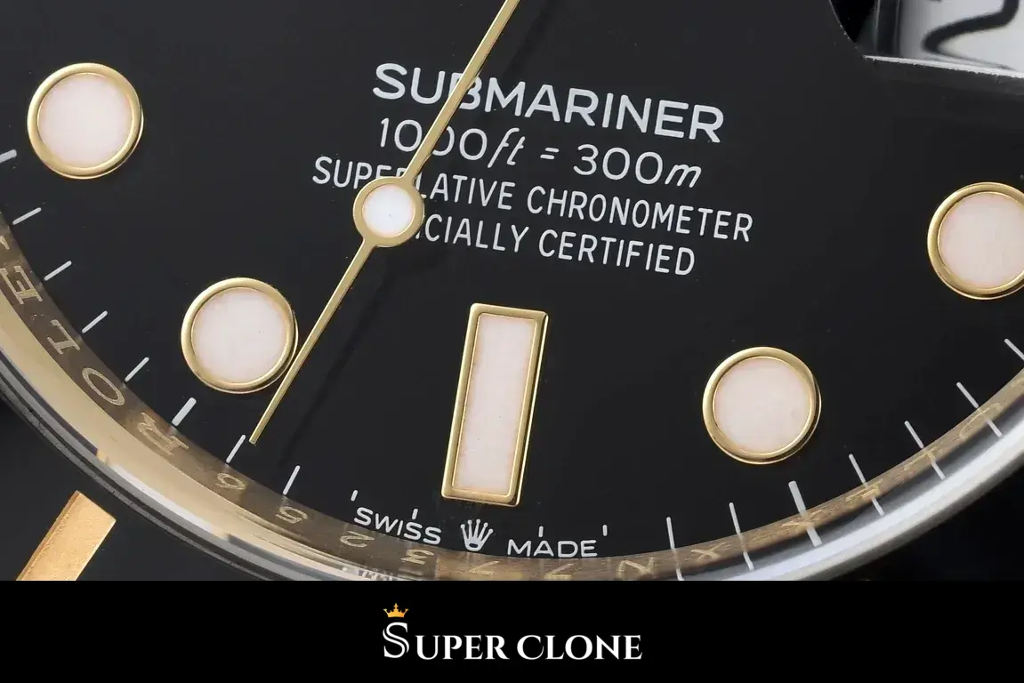Printed depth line above the six o'clock baton marker, minute track beyond