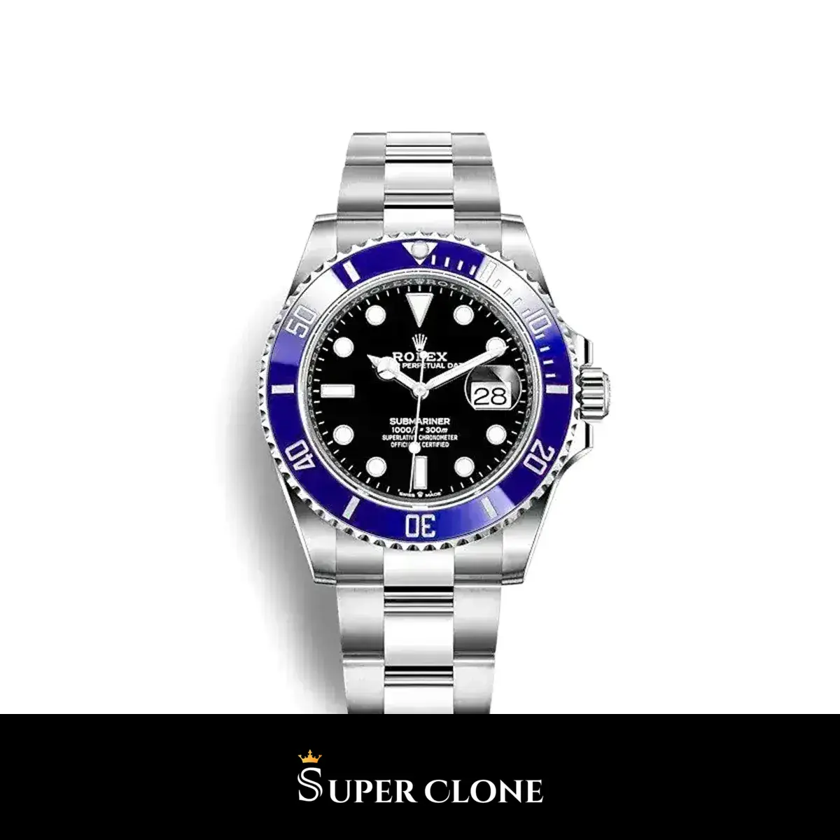 Submariner 126619LB Cookie Monster super clone black dial, front view