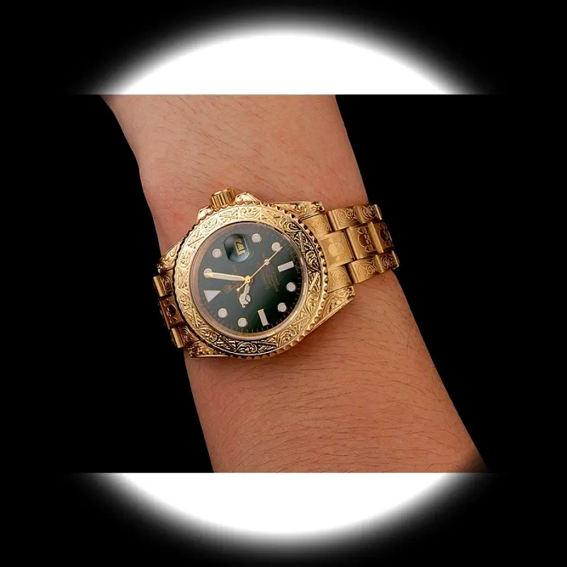 Submariner 1454088 super clone black dial — angled view