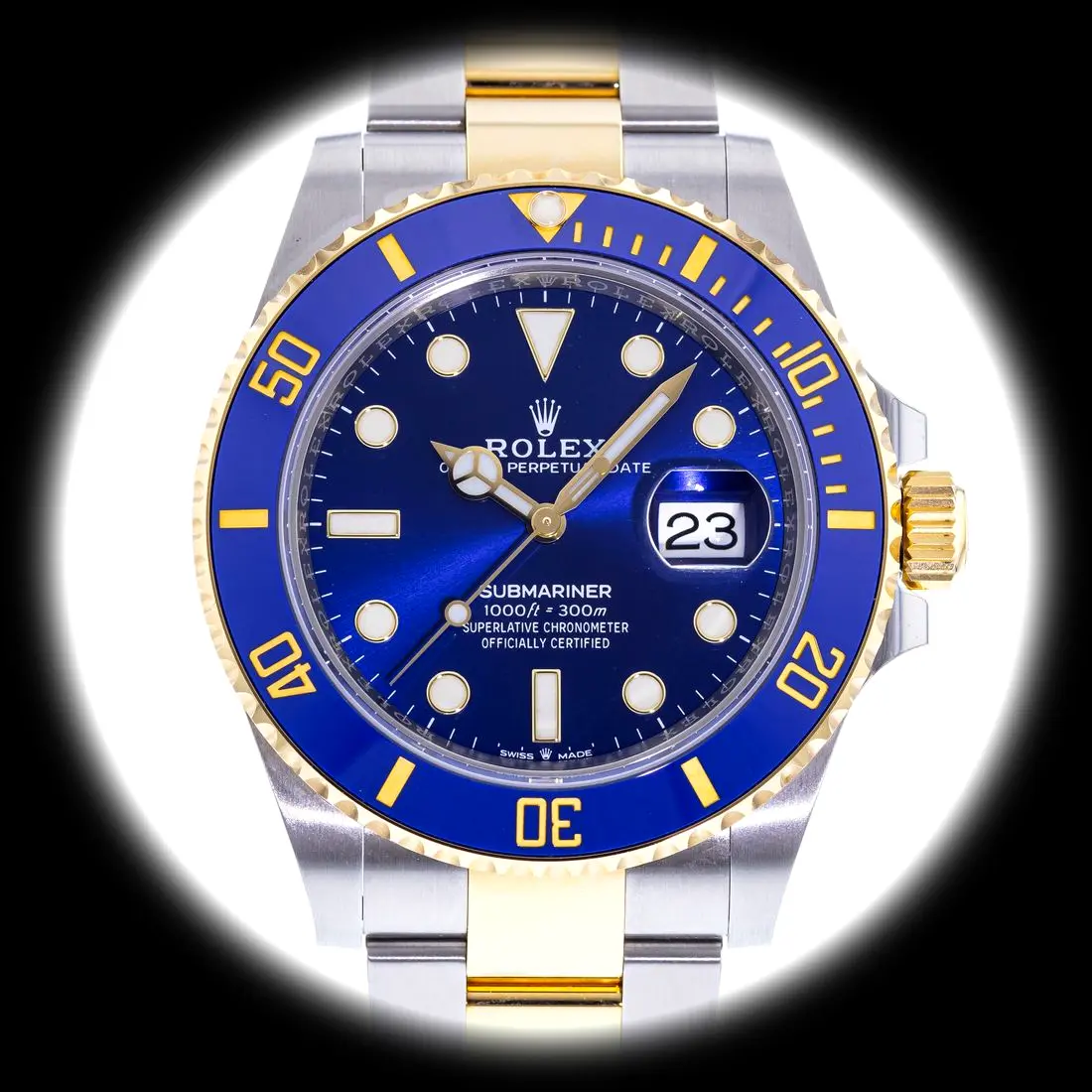 Rolex Submariner 126613LB Bluesy Swiss clone 41mm — dial close-up