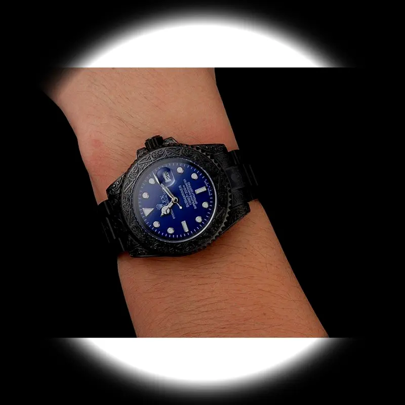 Submariner 1454084 superclone blue dial — angled view
