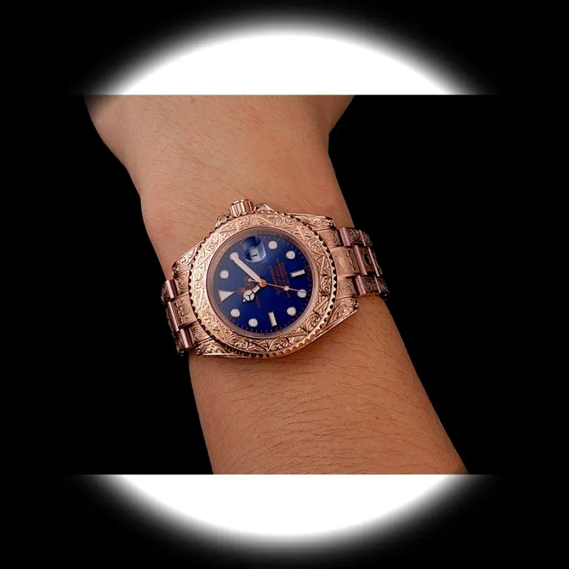 Rolex Submariner 1454085 Swiss clone blue dial — angled view