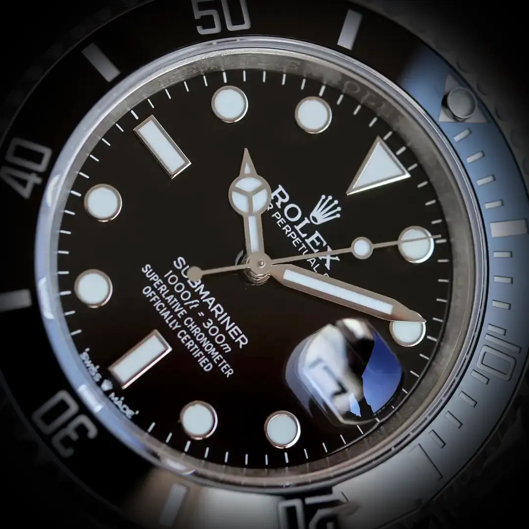 Rolex Submariner 126610LN 1:1 super clone black dial — bezel macro