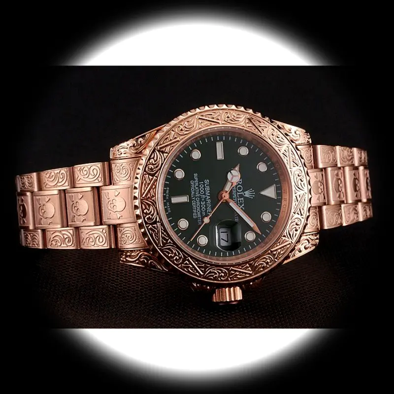 Rolex Submariner 1454074 Swiss replica green dial — caseback detail