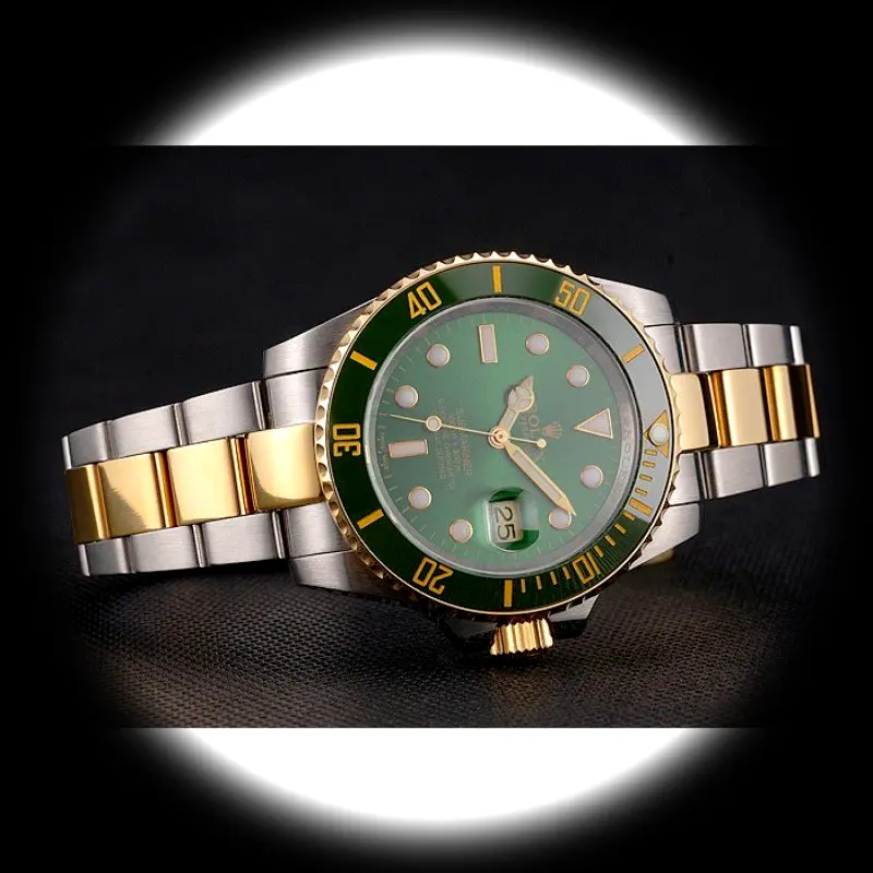 Rolex Submariner PR16233GRG Swiss replica green dial — caseback detail