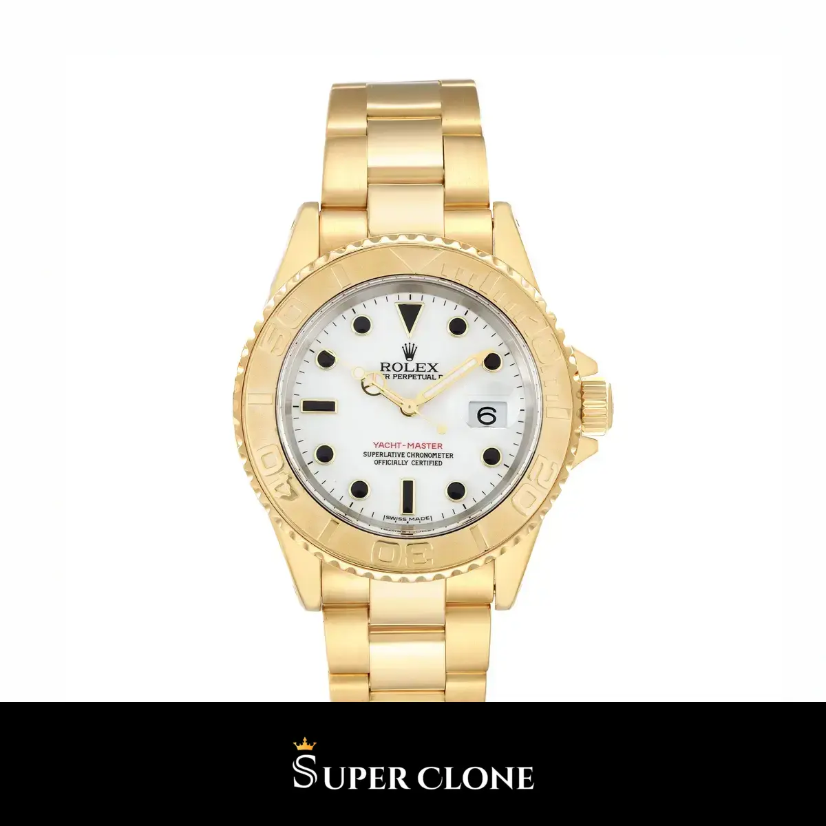 Yacht-Master 16628 super clone white dial, front view