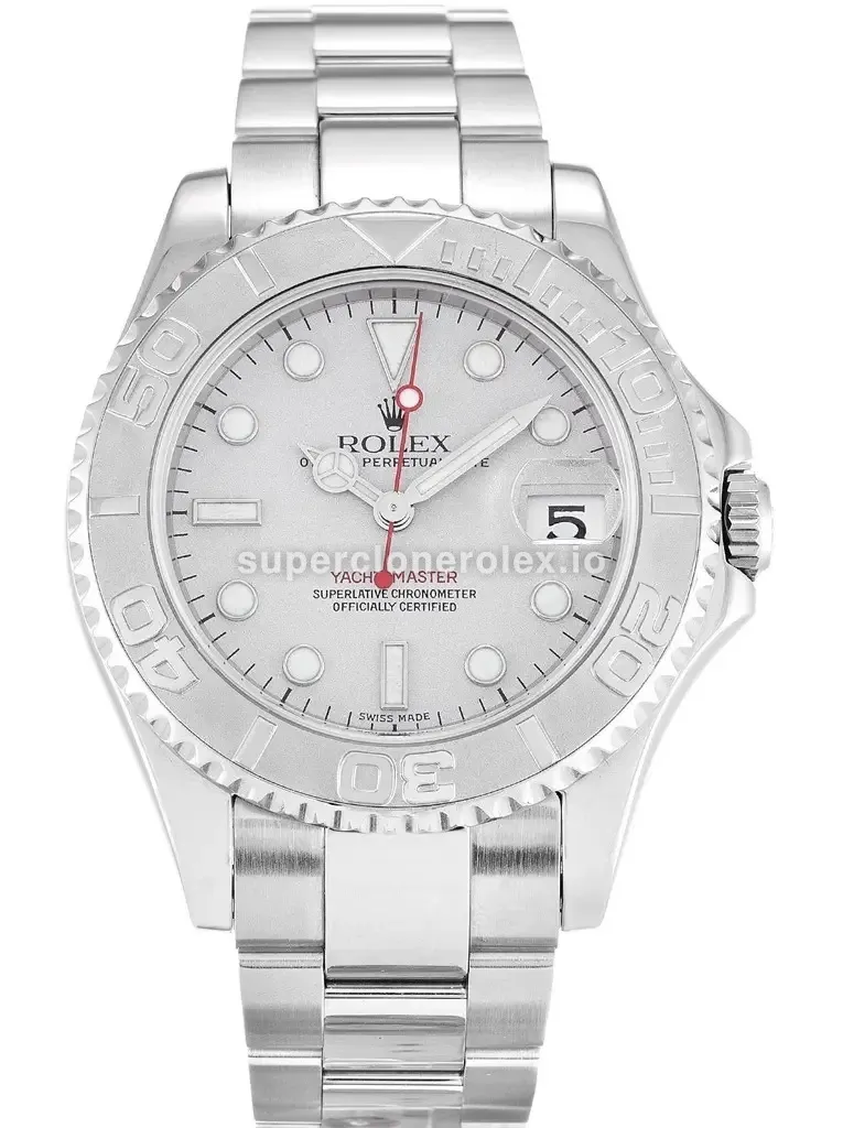 Yacht-Master 168622 super clone platinum dial, front view