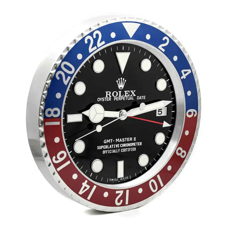 Rolex Accessories CLOCK-GMT-PEP Pepsi 1:1 replica black dial — front view