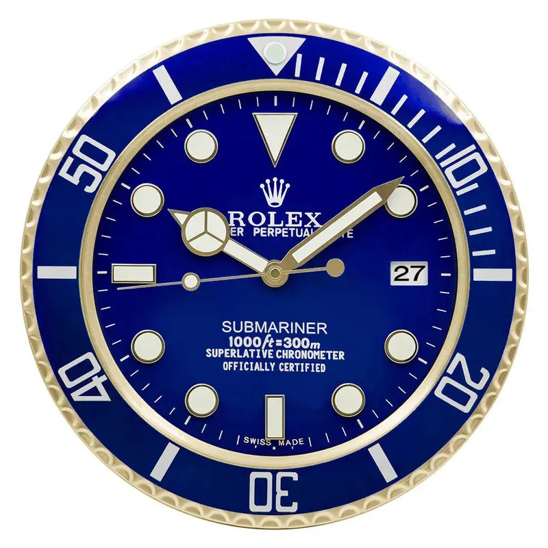 Rolex Accessories CLOCK-SUB-BLU Bluesy super clone replica blue dial — front view