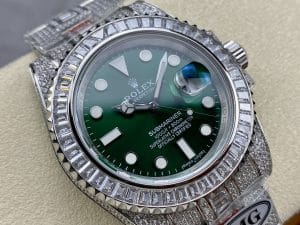 Photo 9 - Iced Out Rolex Submariner Iced Out 116610LV 41mm Green Dial