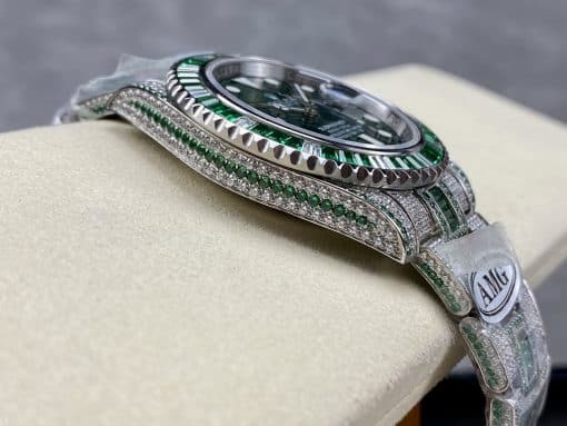 Photo 6 - Iced Out Rolex Submariner Iced Out Ref.116610LV-1 41mm Green Dial