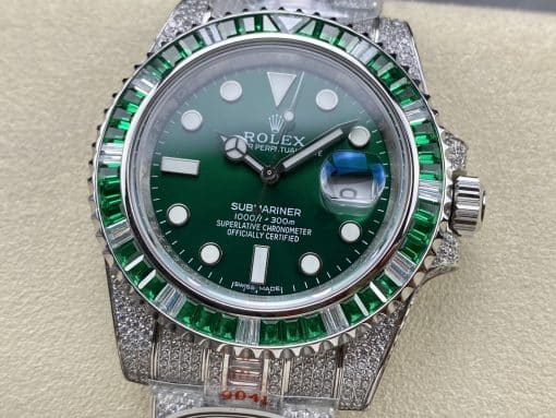 Photo 2 - Iced Out Rolex Submariner Iced Out Ref.116610LV-2 41mm Green Dial