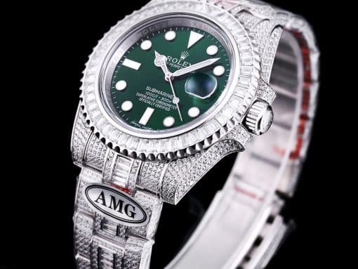 Photo 2 - Iced Out Rolex Submariner Iced Out Ref.116610LV-3 41mm Green Dial